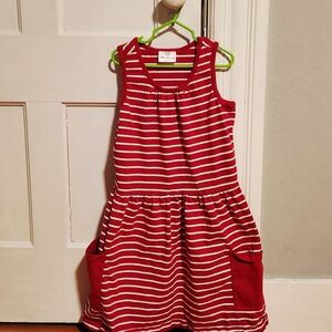 Hanna Andersson 10y Red and White Striped Dress